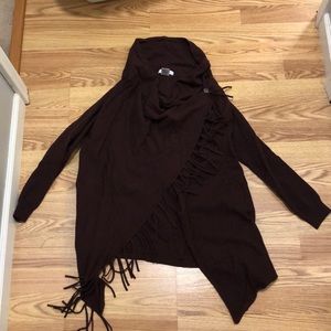 Fringe wrap sweater